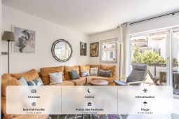 3 PIECES EN DUPLEX  AGREABLE ET CALME à 5min du Palais des Festivals