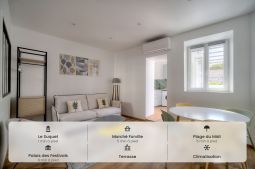 2 pièces moderne, quartier du Suquet, à 9mn à pied du Palais des Festivals