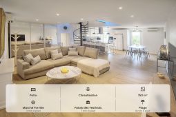 Elegant Duplex de 5 chambres à 7 mn du Palais des Festivals