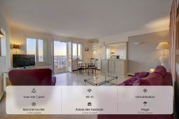 SEA VIEW 1 BEDROOM  2 mn from Palais des Festivals